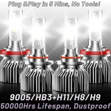 For Toyota Camry 2007-2018 Combo LED Headlight Hi/Lo Beam Bright Bulbs Kit White