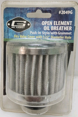 Mr Gasket Engine Crankcase Breather Element 2049G Push In Style With Grommet K15