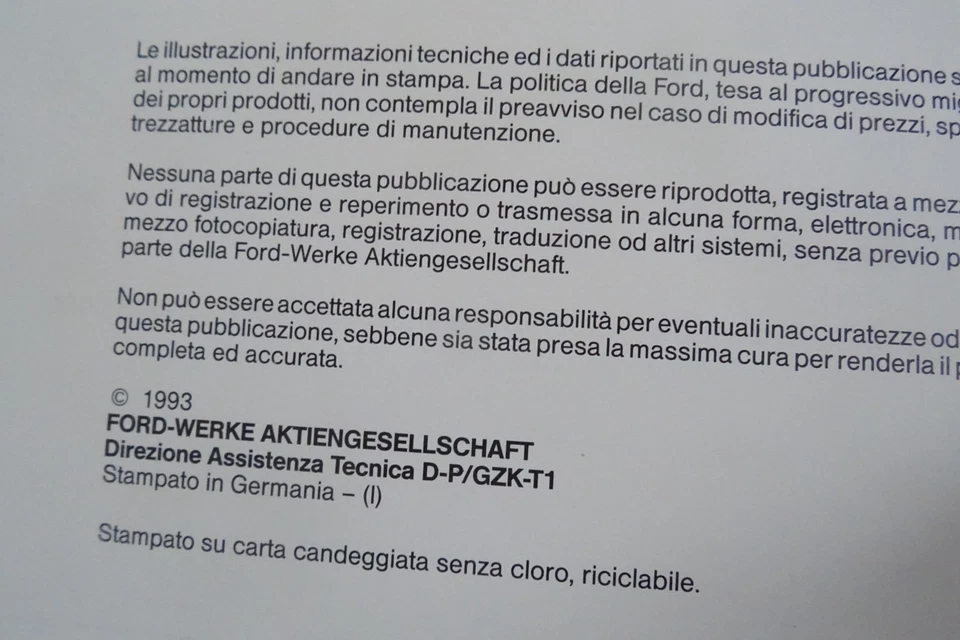 catalogo assistenza tecnica Ford Scorpio 1994 motore - Immagine 3 di 4