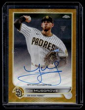 2022 Topps Chrome #CVA-JMU Joe Musgrove Veteran Auto Gold Wave Refractor /50