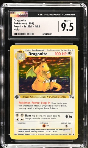 Dragonite (1st Edition) graded CGC 9.5 for sale on eBay