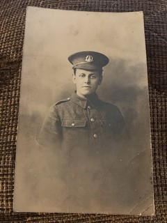 WWI 1915 RPPC Norfolk Regiment Army Soldier Portrait Photo Postcard