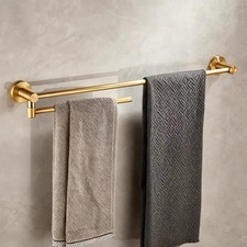Classic 16" Active Fold Towel Bar Rail Brass Wall Mounted Bathroom Towel Holder