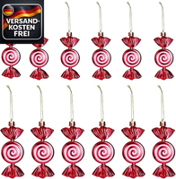 Weihnachtsdeko AnhäNger Set 12 StüCk Glitzernde Zuckerstangen FüR Baum, Fenster,
