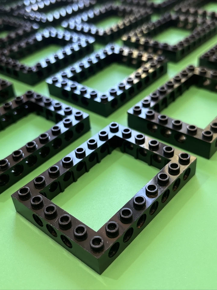 Lego Technic Brick 6x8 Open Center Black Beam Frame 32532 Lot Of 20 - Image 3 of 3