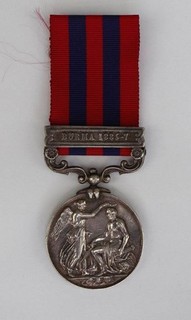 Silver India General Service medal clasp Burma 1885 87 to 1062 Pte. N.Ritchie