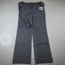 NEW Anne Klein 2 Blue Oxford Wide Leg Trouser Dress Womens Pants