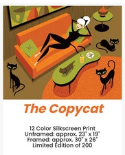 Josh Agle SHAG Copycat Print w/ COA Serigraph Mid Century Modern MCM cat theme