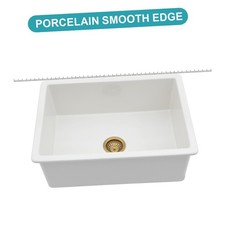 30-Inch White Ceramic Undermount Kitchen Sink - Single Bowl Basin