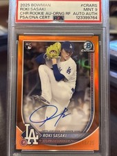 2025 Bowman Roki Sasaki TRUE Orange RC Auto /25 PSA 9 MINT Dodgers CRARS Rookie