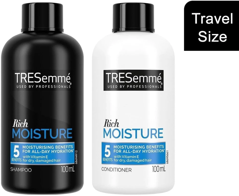 Tresemme Rich Moisture 3 x Shampoo 100ml + 3 x Conditioner 100ml Travel Size - Image 2 of 4