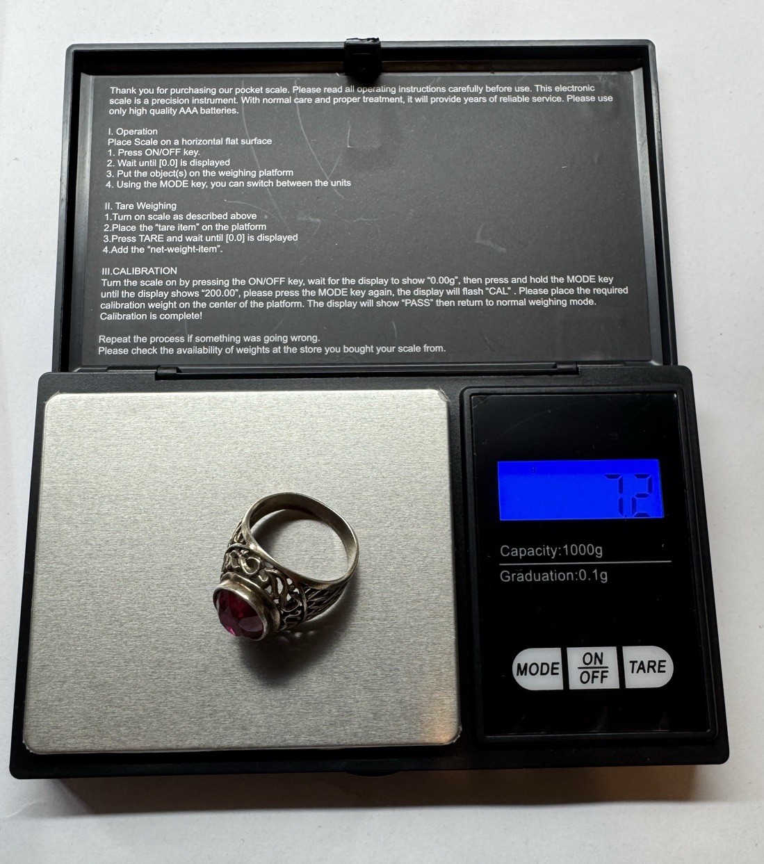 Vintage Original Soviet Solid Silver 875 Ring Rub… - image 2