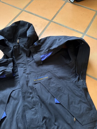Vintage LL Bean Jacket Men Large L Black All Conditions GTX Waterproof Rain Coat - Picture 4 of 9