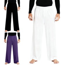 Mens Lyrical Dance Costume Liturgical Worship Pants Solid Color Loose Trousers