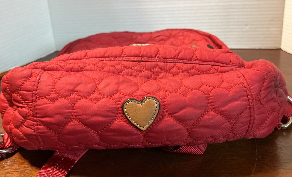 Brighton Heart To Heart Quilted Red Kingston Backpack Used  display picture 3