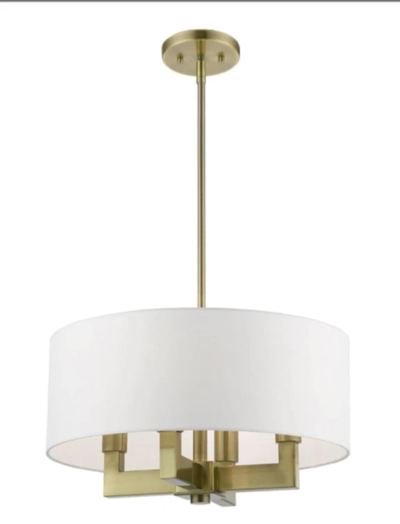 Livex Lighting, 48784-01, Cresthaven, Pendant Chandelier, Antique Brass NEW OB - Image 2 of 4