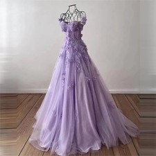 Elegant Sweetheart 3d Flowers Prom Dress Long ALine Lace Appliaues Evening Dress