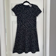 Black And Gray Patterned Dress Loft Size 2 Petit