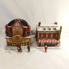 Hawthorne Firefighters Xmas Firehouse Theater Backdraft, Hardware Shop & Figures