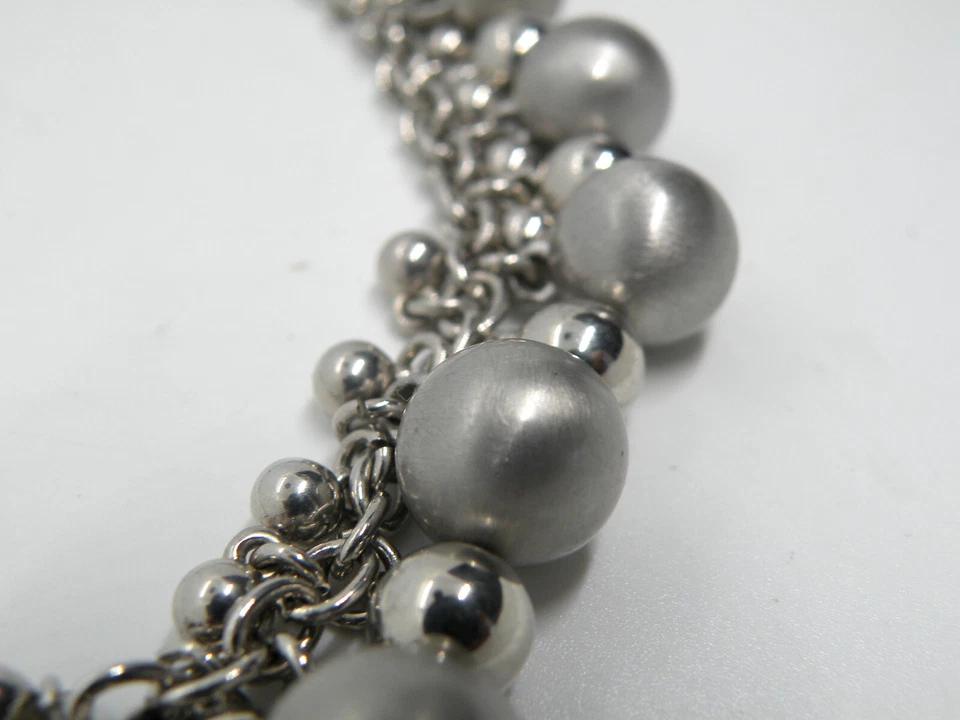 Lia Sophia 灰色 Orb 串珠珠宝女式 16 英寸银色珠宝吊坠项链 — 第 4/4 张图片