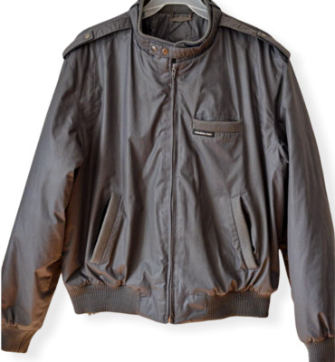 Members Only Mens 42 Thick Bomber Jacket Cafe Racer Insulated Charcoal Gray
