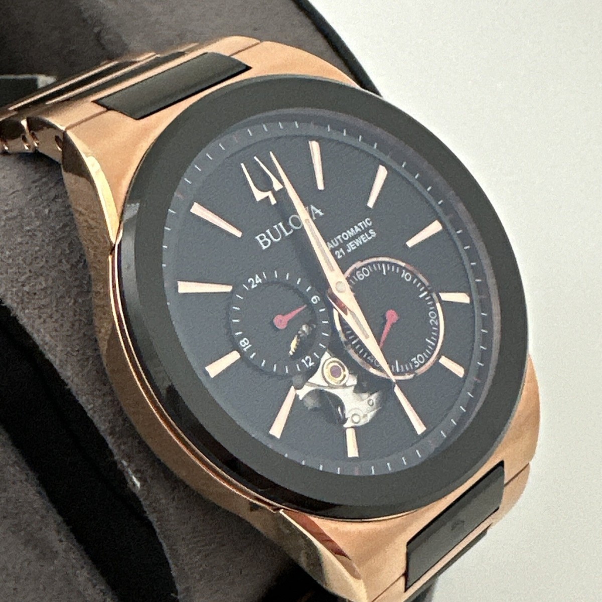 Bulova Latin Grammy Edition Rose Gold Automatic Watch 98A236 *6.5