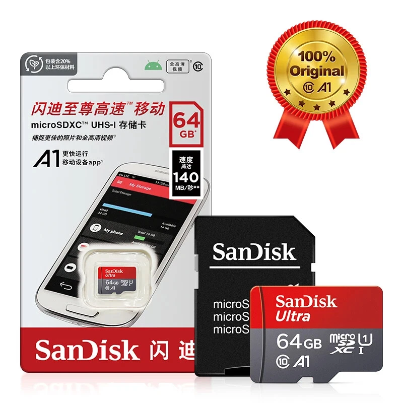 SANDISK MICRO SD КАРТА 32GB ULTRA КЛАССА 10 A1 ПАМЯТИ TF КАРТА-НОВЫЙ - Изображение 2 из 4