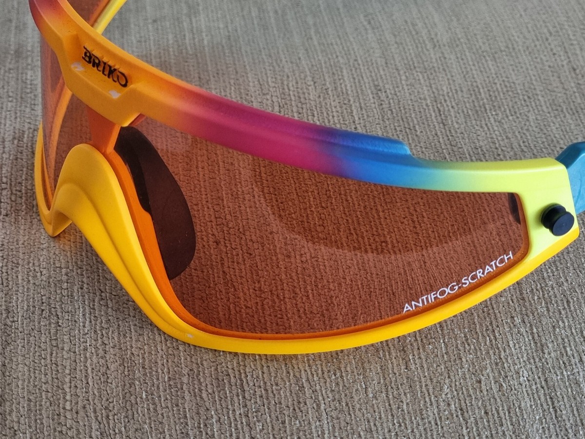 BRIKO SHOT CYCLING SUNGLASSES MARIO CIPOLLINI ORANGE PINK BLUE