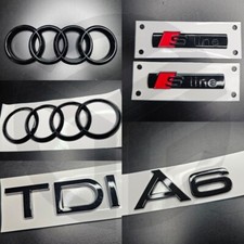 Audi A6 2016-2018 Facelift Gloss Black Badges GRILLE/BOOT/FENDER 2 X S-Line/TDI