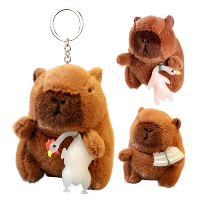1 PC Capybara Cartoon Plüsch Anhängerbeutel Charme Schlüsselkette Schlüsselr