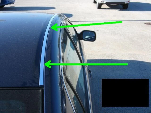 2009-2015 JAGUAR XF XFR XFR-S ХРОМИРОВАННАЯ ОТДЕЛКА КРЫШИ МОЛДИНГИ 2010 2011 2012 2013 2014 - Изображение 4 из 4