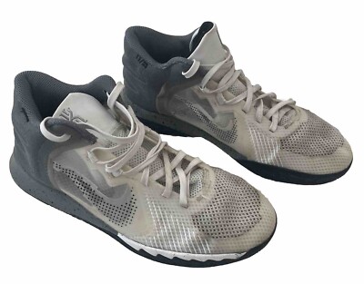 Nike Kyrie Flytrap 5 Mid White Smoke Grey Chrome Sneakers Size 6 Y / DD0340-112