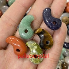 Colgante de cristal de cuarzo magatama mezclado natural de 21 mm tallado gema curativa 5 piezas