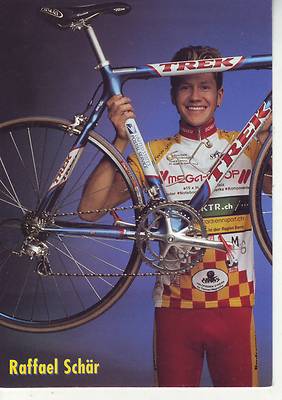 CYCLISME carte cycliste RAFFAEL SCHAR équipe SCHALLER MEGA-SHOP TREK
