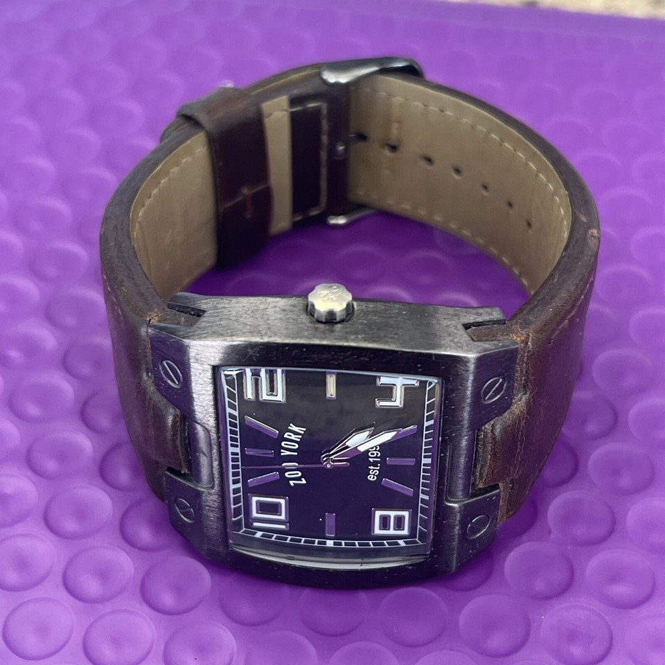 ️ Zoo York Men's Watch Zy1001a12611 Movement S/S Brown Leather Band eBay