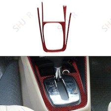 Para VW Golf 4 GTI Jetta MK4 99-04 Vinilo Rojo Fibra de Carbono Palanca de Cambios Panel Borde
