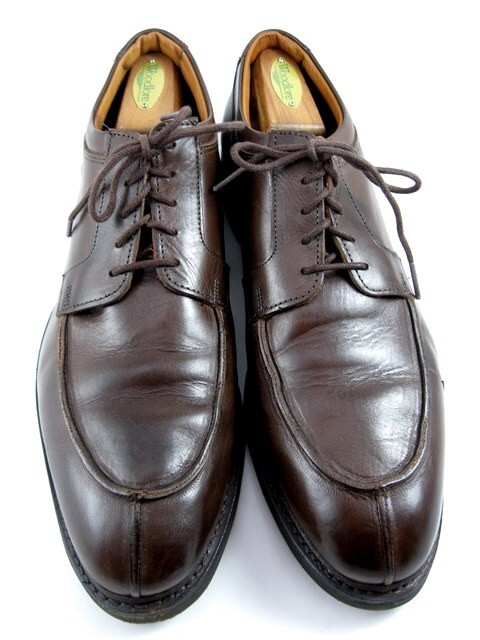 SAOLA Allen Edmonds "DENALI" Derby in pelle punta divisa 11 5 D marrone USA DISCONDIZIONATO (547N)