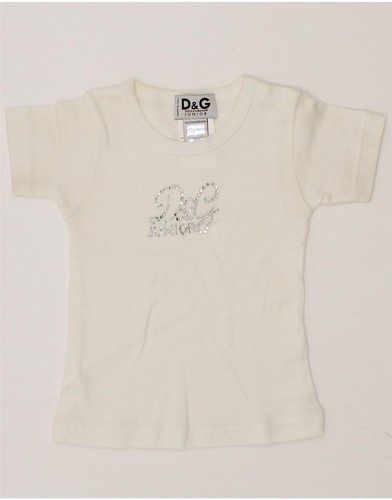 DOLCE & GABBANA Baby Girls Graphic T-Shirt Top 9-12 Months White Cotton BW28