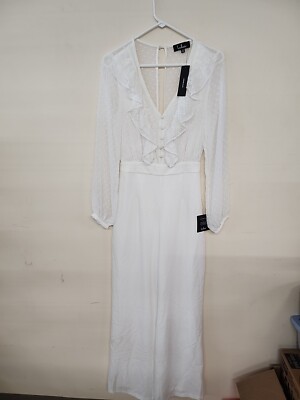 Lulu's One Piece Awaken My Love White Long Sleeve Lace Maxi Size XSmall |  eBay