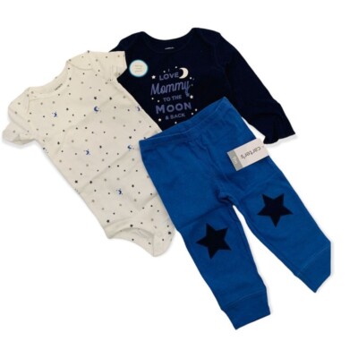 9 Months Carter's 3 Piece ''I Love Mommy . . '' Pants Long & Short Sleeve New