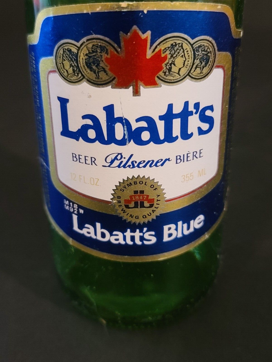 Vintage Retro Labatt Pilsner Blue Beer Bottle Green Glass (NO CAP