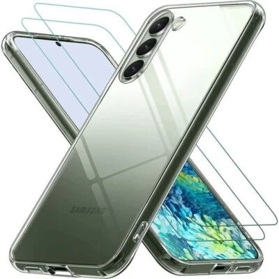 HQSELECTION Coque Transparent + Verre Trempé Samsung Galaxy S23, S23 PLUS , S23 ULTRA