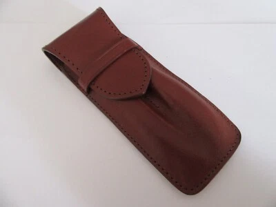 PETIT ETUI MARQUE MIGNON CUIR BOBOLI MARRON STYLO 2 PLACES NEUF DE STOCK N72N-O
