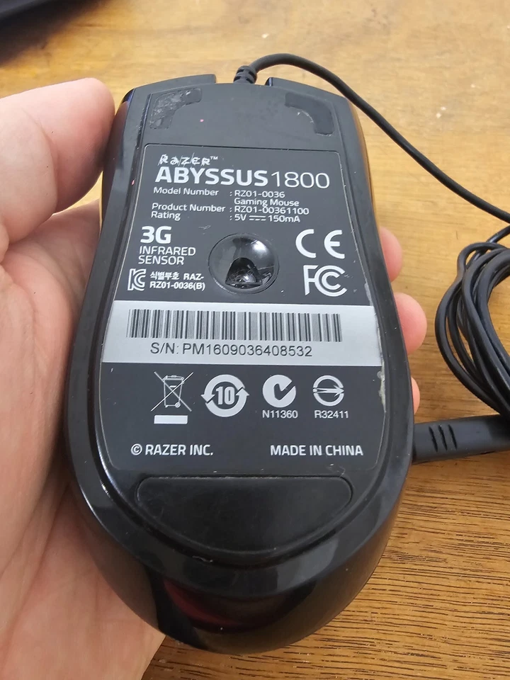 Razer Abyssus 1800 Gaming Mouse Good Condition RZ01-0036 3G Infrared Sensor - Image 2 of 4