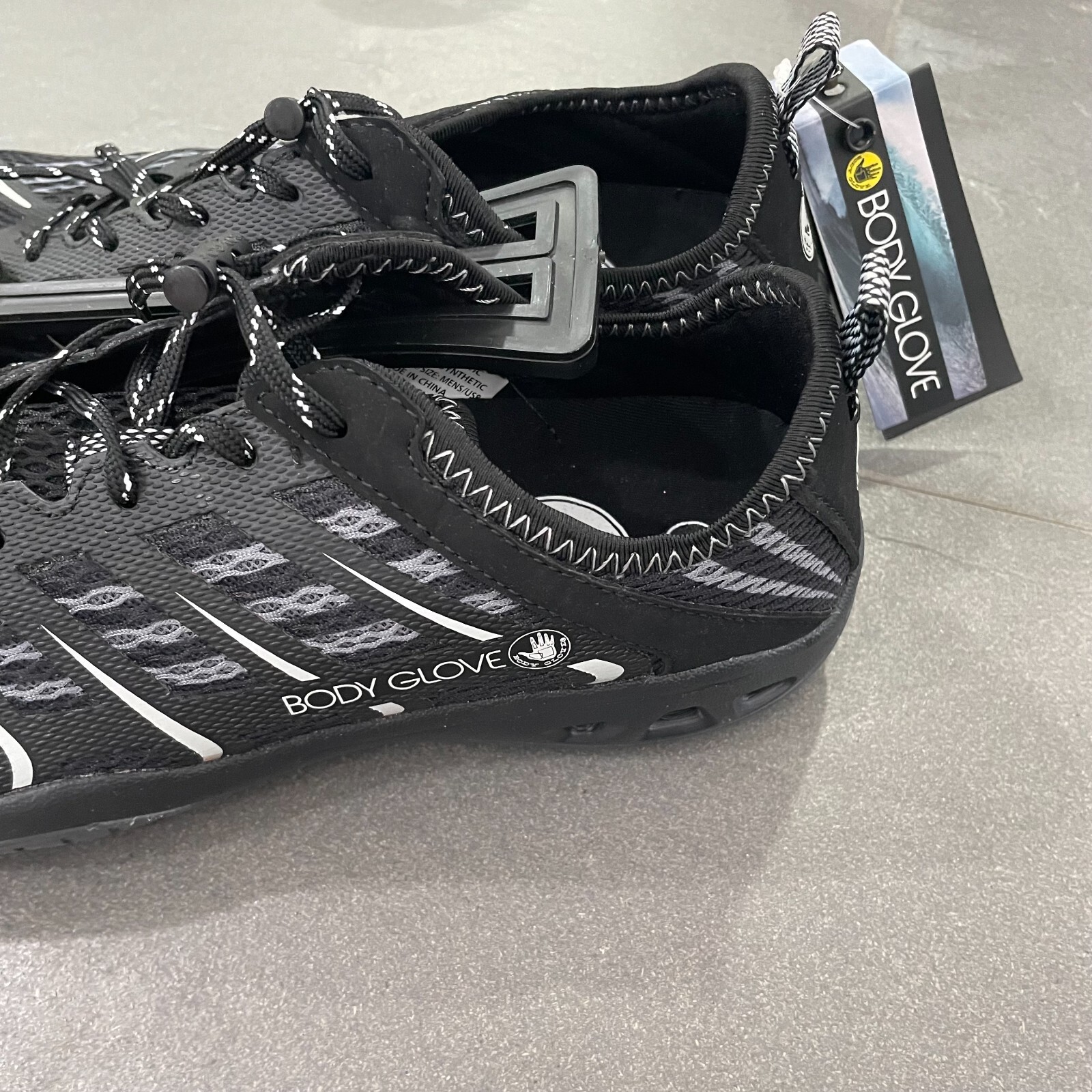 Body Glove Mens Black Sidewinder Dynamo Rapid Water Shoe Lace Up Size