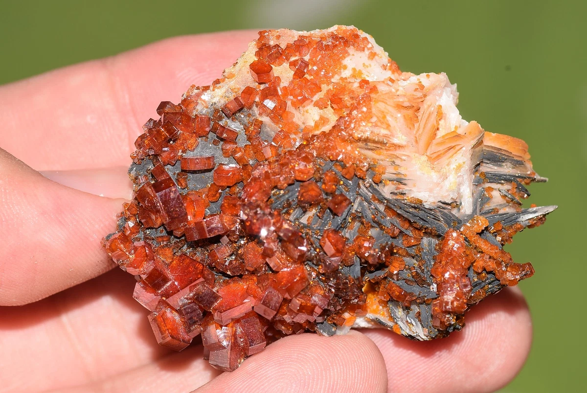 Vanadinite Mineral on Matrix Red Orange Genuine Crystals from Morocco  VAN003 | eBay