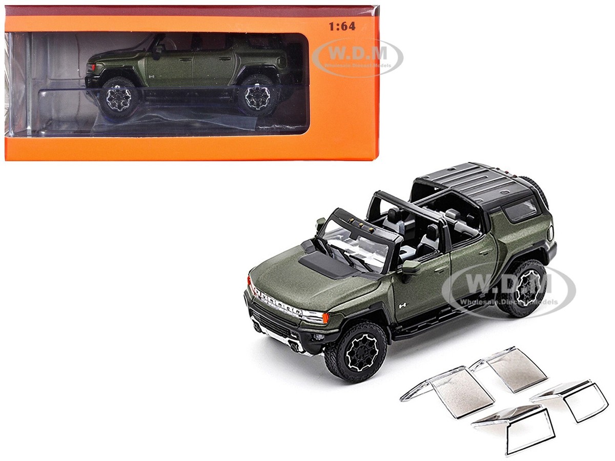 ★ HUMMER Gamme NOREV Collection ★ 2023 GMC HUMMER EV SUV GREEN 1/64 DIECAST MODEL CAR BY GCD KS-049