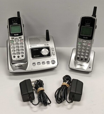 Vtech IA5882 Cordless Phone Base Cradle Answering Machine - 2 Phones - 5.8 GHz