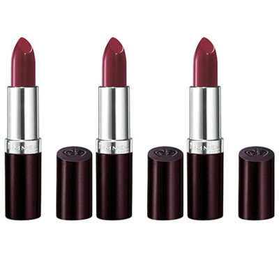 Pack of (3) New Rimmel Lasting Finish Lipstick 124 Bordeaux, 0.14 Ounces