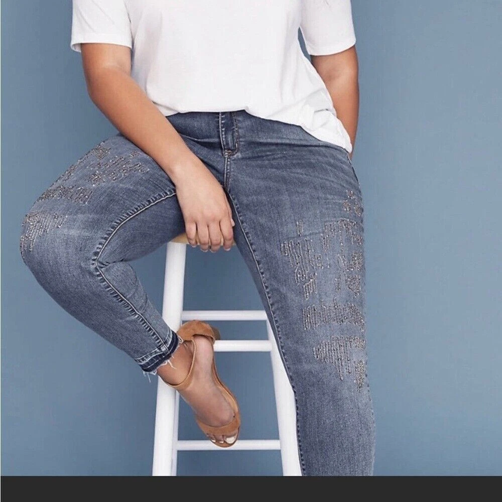 Lane bryant mid rise super on sale stretch skinny